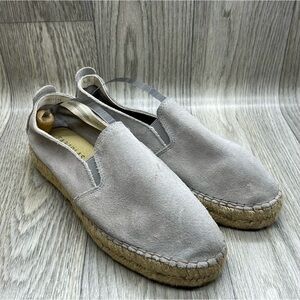 Elegant Gray Suede Espadrilles